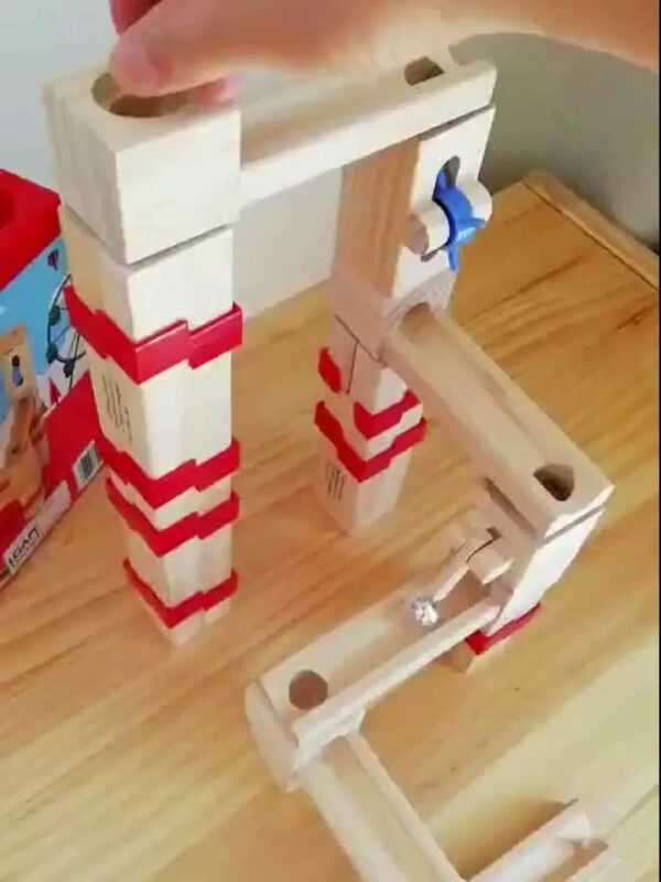 Circuito De Bolitas De Madera Juguete Didáctico Montessori - Imagen 6