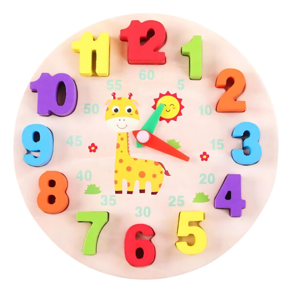 Reloj De Encaje Juguete De Madera Didactico Montessori - Imagen 13
