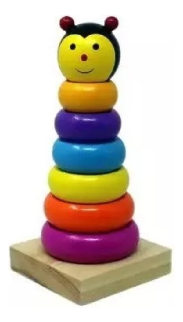 Juego De Aros Apilables De Madera Montessori