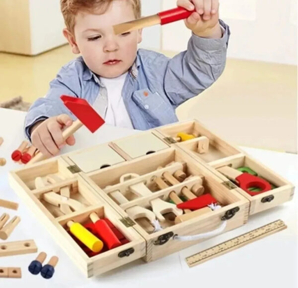 Caja De Herramientas Juguete De Madera Didáctico Montessori - Imagen 13