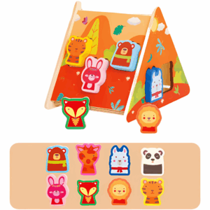 Casita Tipi De Encaje Animales Figuras De Madera Montessori