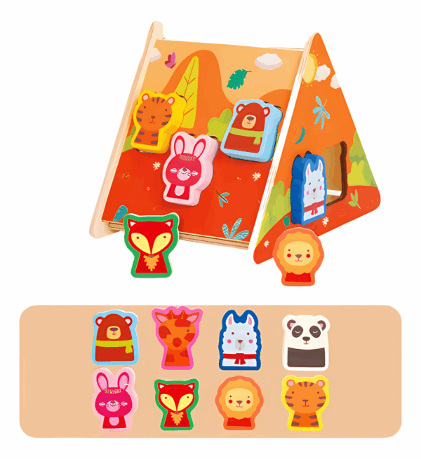 Casita Tipi De Encaje Animales Figuras De Madera Montessori