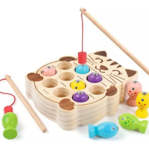 Juego Pesca Milagrosa Gato De Madera Con Imán Montessori