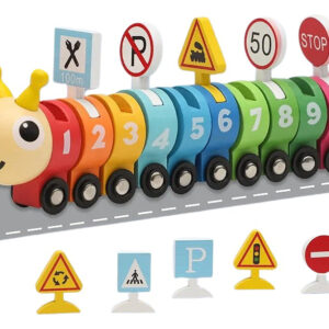 Tren Cuncuna Madera Colores Montessori Señales De Tránsito