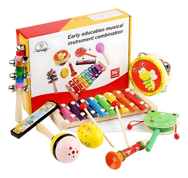 Set De 8 Instrumentos Musicales Juguete De Madera Montessori