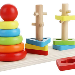Juguete Torre De Encaje Con Dificultad De Madera Montessori