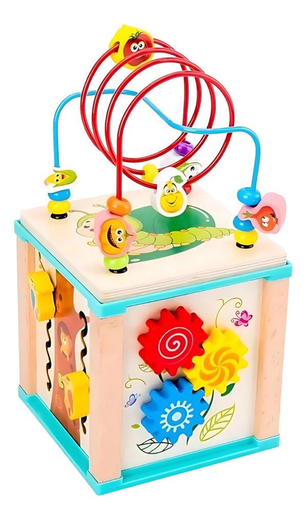 Juguete Cubo De Madera Puzzle Laberinto Didáctico Montessori - Imagen 6