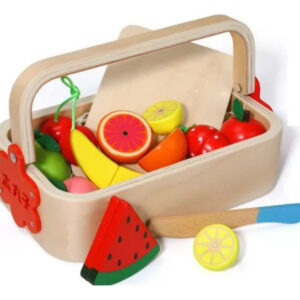 Canasta De Frutas De Madera Con Imán Montessori