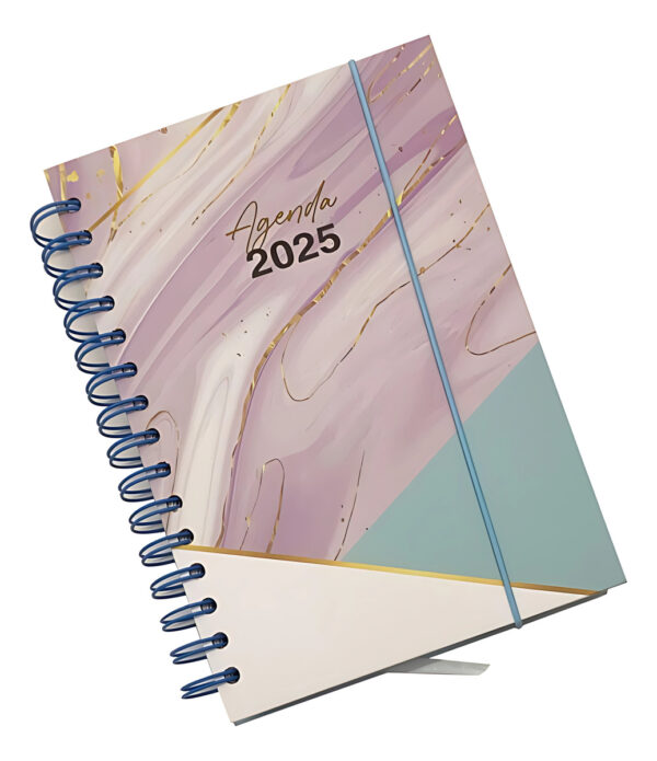 Agenda Planner 2025 Doble Espiral Tapa Dura Linea Colores - Imagen 3