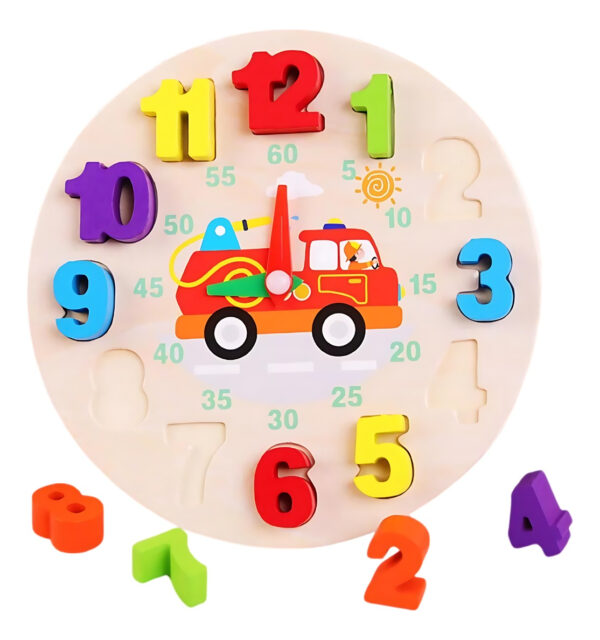 Reloj De Encaje Juguete De Madera Didactico Montessori - Imagen 12