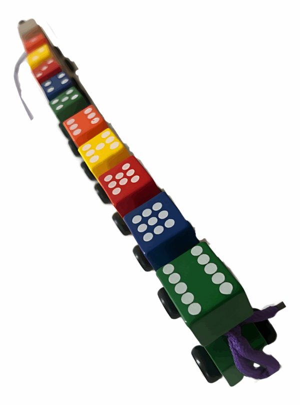 Tren De Madera  Enhebrado Con Arrastre Y Números Montessori - Imagen 4