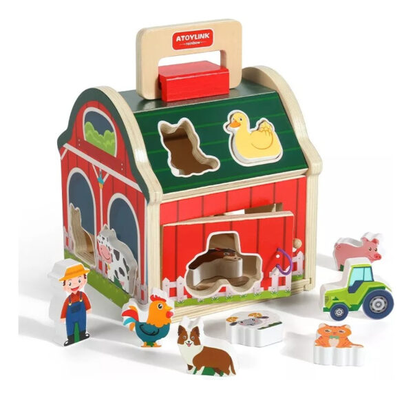 Juguete Encaje Granja Animales Madera Didáctico Montessori