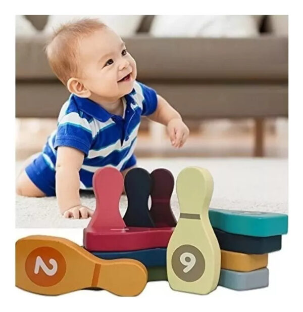 Juguete Palitroque De Madera Didactico Bowling Montessori - Imagen 12