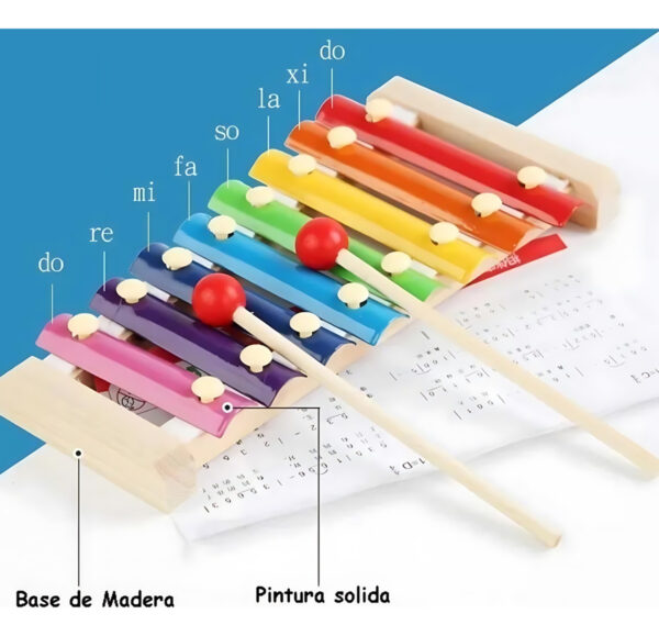 Set De 8 Instrumentos Musicales Juguete De Madera Montessori - Imagen 6