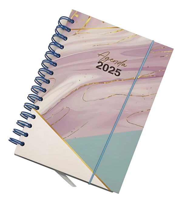 Agenda Planner 2025 Doble Espiral Tapa Dura Linea Colores - Imagen 4