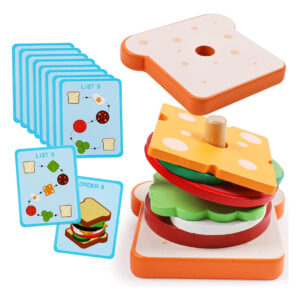 Hamburguesa / Sandwich De Madera Montessori Encajar Apilar