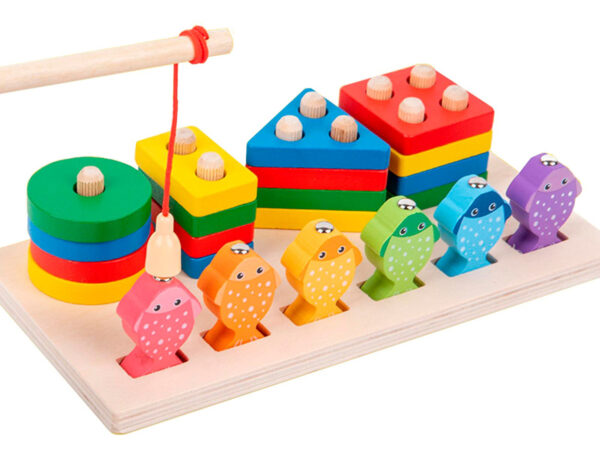 Carro De Arrastre Y Encaje De Madera Juguete Montessori - Imagen 16