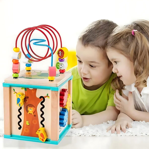 Juguete Cubo De Madera Puzzle Laberinto Didáctico Montessori - Imagen 3