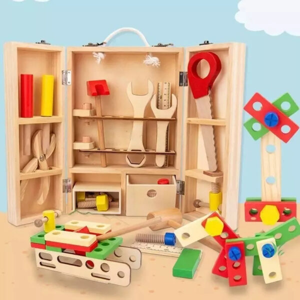 Caja De Herramientas Juguete De Madera Didáctico Montessori - Imagen 12