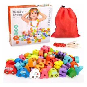 Set De Enhebrado De Madera Montessori Motricidad Fina
