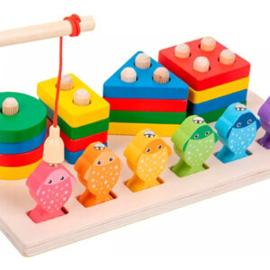 Juego De Pesca Magnético Y Encaje De Madera Montessori