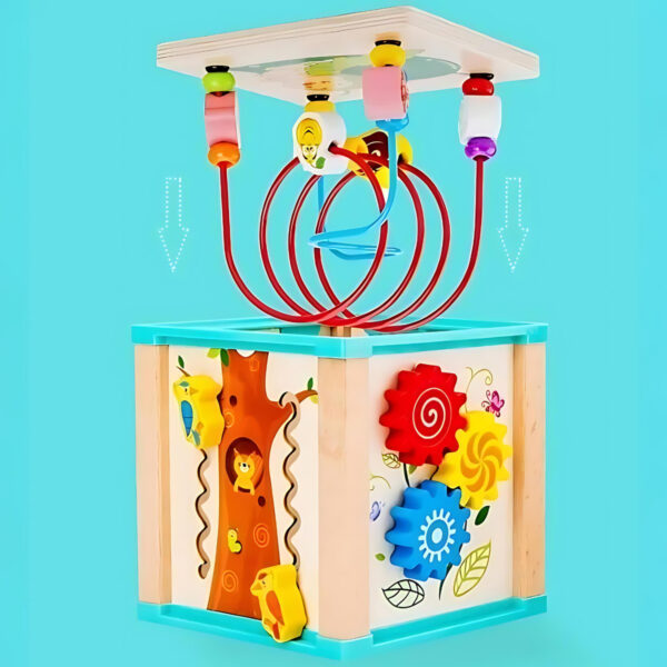 Juguete Cubo De Madera Puzzle Laberinto Didáctico Montessori - Imagen 5