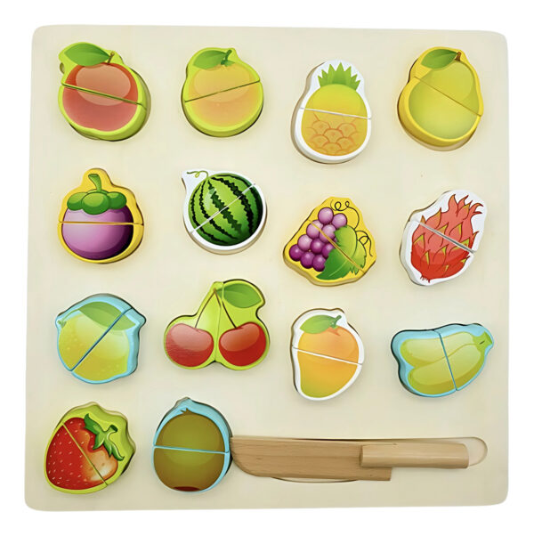 Set De Encaje Y Frutas De Madera Juego De Roles Montessori - Imagen 6
