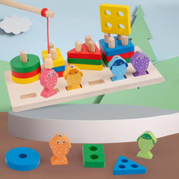 Juego Encaje Madera Multifuncional De Madera Montessori - Imagen 14
