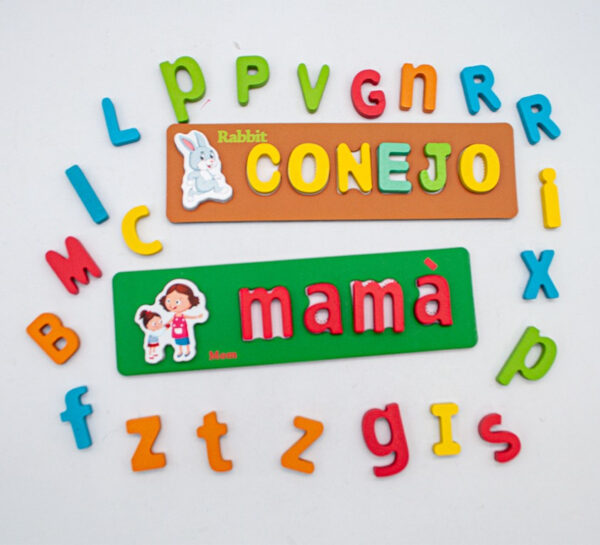 Juego Encaje Arma Palabras - Deletro Madera Montessori - Imagen 5