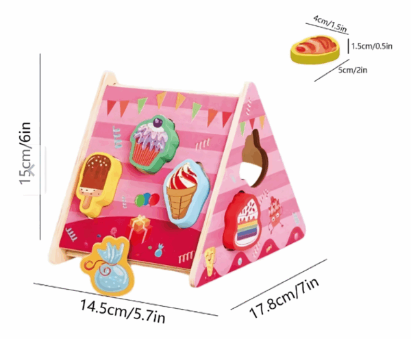 Casita Tipi De Encaje Comidas Figuras De Madera Montessori - Imagen 3