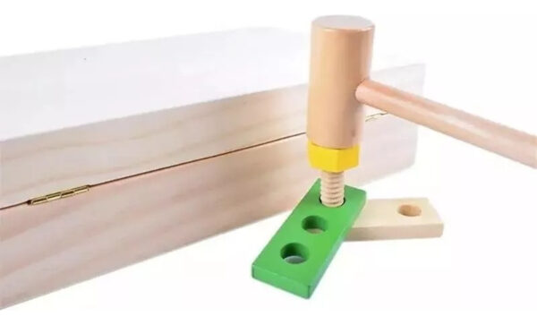 Caja De Herramientas Juguete De Madera Didáctico Montessori - Imagen 15