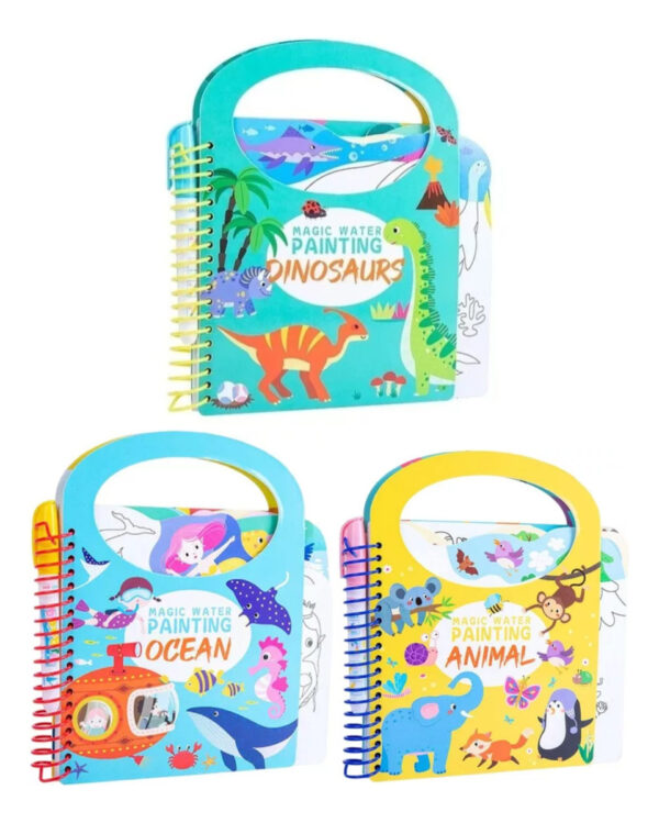 Pack 3 Libros Para Pintar Al Agua Niños Pequeños Montessori