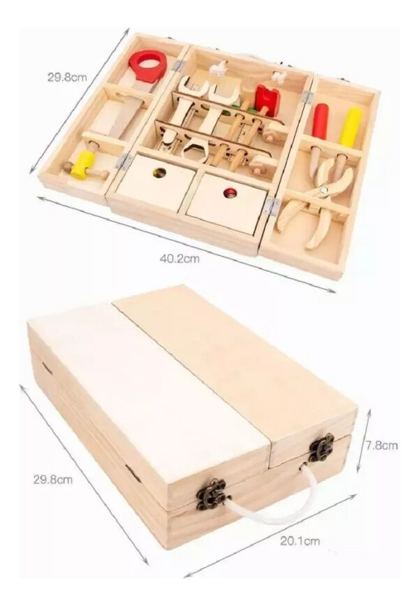 Caja De Herramientas Juguete De Madera Didáctico Montessori - Imagen 16