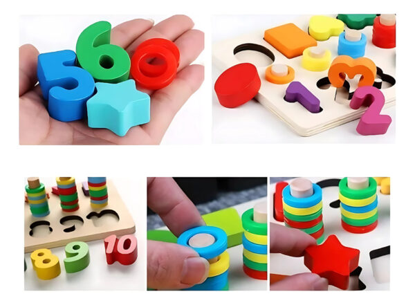 Abaco 3 En 1 De Madera Para Niños Montessori - Imagen 8