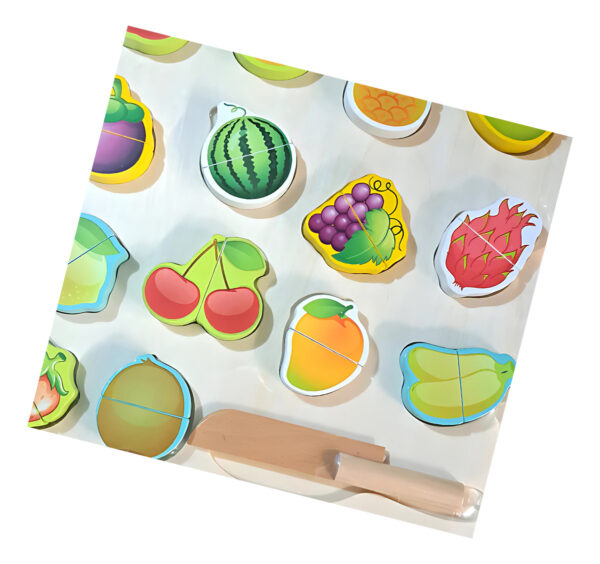 Set De Encaje Y Frutas De Madera Juego De Roles Montessori - Imagen 7