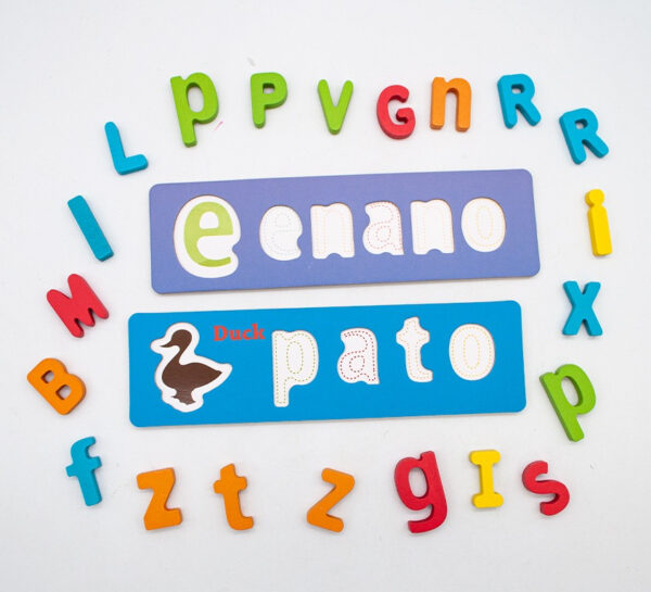 Juego Encaje Arma Palabras - Deletro Madera Montessori - Imagen 4