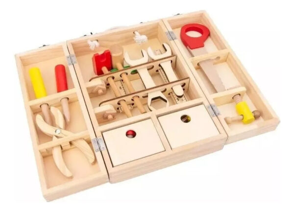 Caja De Herramientas Juguete De Madera Didáctico Montessori - Imagen 14