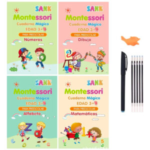 Pack 4 Libros Montessori Reutilizables Para Niños En Español