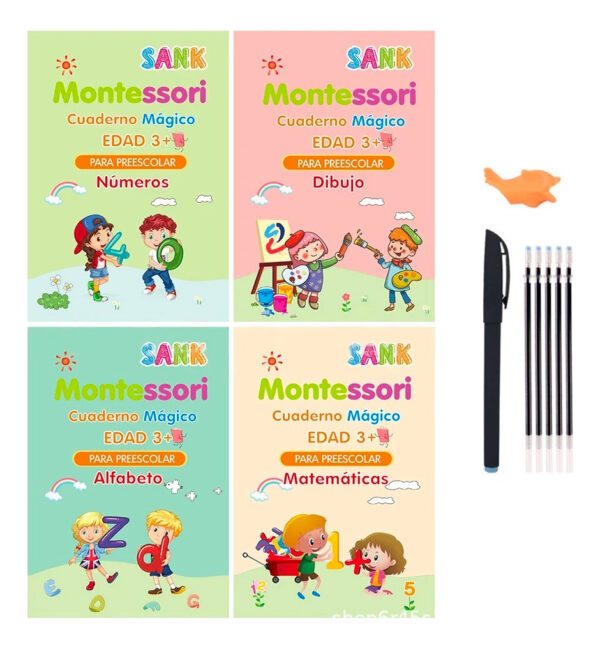 Pack 4 Libros Montessori Reutilizables Para Niños En Español