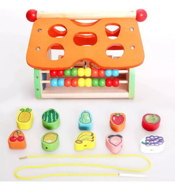 Casa Montessori Madera Con Encaje Y Enhebrador De Frutas - Imagen 14