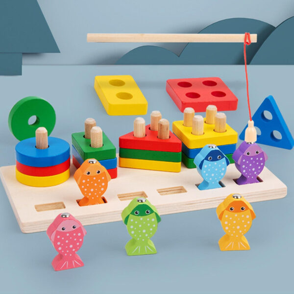 Casa Montessori Madera Con Encaje Y Enhebrador De Frutas - Imagen 15
