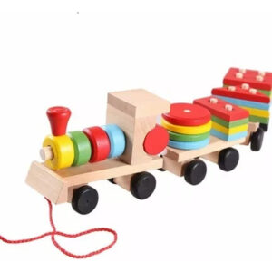 Tren Geométrico Juguete Madera Montessori Encaje Motricidad
