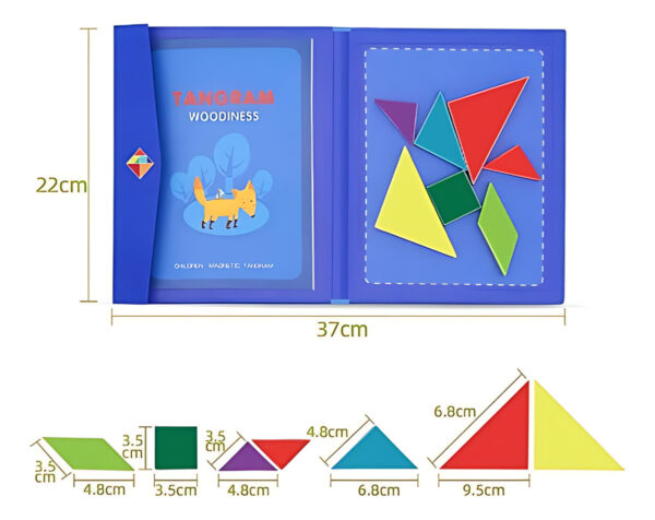 Tangram Juguete Didáctico De Madera Rompecabezas Magnético - Imagen 3