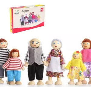 Set 6 Muñecos Familiares Juguete Didactico Madera Montessori