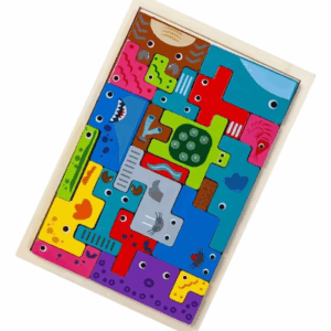 Tetris De Madera Juguete De Encaje Montessori animales terrestres marinos