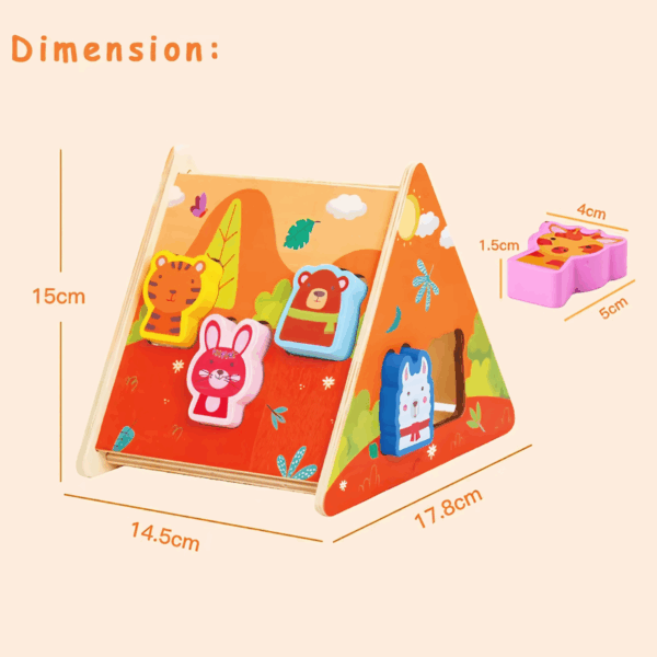 Casita Tipi De Encaje Animales Figuras De Madera Montessori - Imagen 3