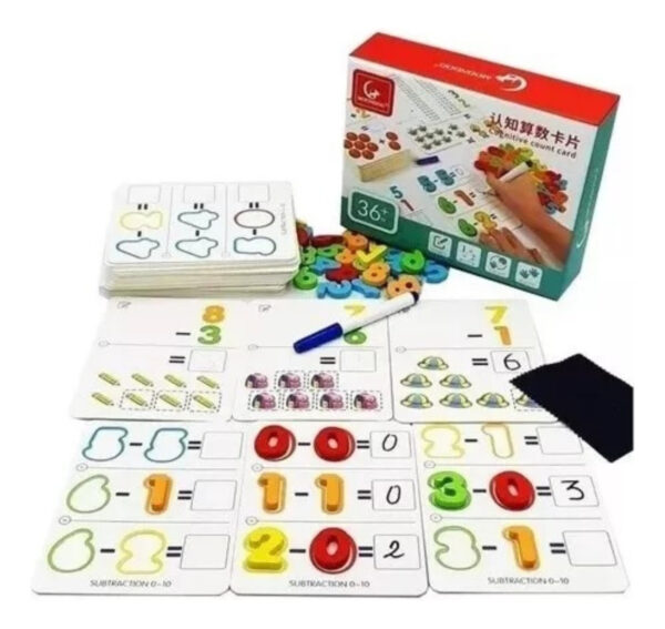 Tarjetas Cognitivas Suma Resta Matemática Montessori Escolar
