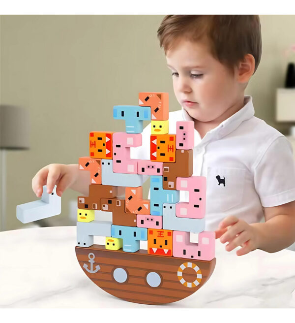 Barco De Equilibrio Animales Montessori Madera - Imagen 12