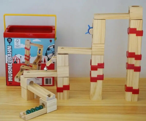 Circuito De Bolitas De Madera Juguete Didáctico Montessori - Imagen 3