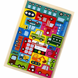 Tetris De Madera Juguete De Encaje Montessori vehículos